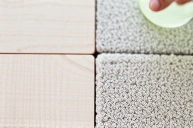 Close-up of varied office floor textures
